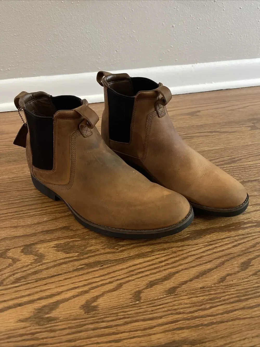 Timberland Men’s Brown Leather Chelsea Ankle Boots Slip-On Waterproof US 11 M